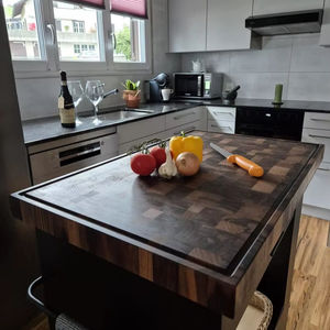 Planche à découper en bambou MS Handicraft, plateau de service durable, forme rectangulaire, épaisseur 12 mm, compatible lave-vaisselle, modèle monobloc - Product Image 1