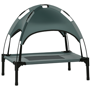 Lettino per Cani da Esterno da 24 Pollici con Tettoia Parasole Protetta dai Raggi UV, Letto Rialzato Grigio per Animali Domestici, per Campeggio, Realizzato in Materiale Oxford, Confezionato in Scatola - Product Image 1