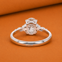 Bague de fiançailles en diamant de laboratoire ovale de 1,00 carat, diamants marquise et ronds sur les côtés, bague à 7 pierres, bague de mariage pour femme, demande en mariage unique