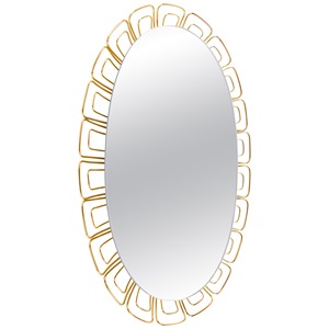 Oval Art Deco <b>Mirror</b> With <b>Gold</b> Metal Frame Wall Decorative <b>Mirror</b> - Product Image 1