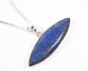 Colgante de Lapislázuli Natural con Cadena de Plata de Ley 925 |   Collar de Piedras Preciosas Azules |   Proveedor de Joyería de Plata al por Mayor - Product Image 4