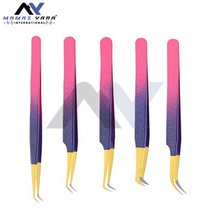 Pinzas de Acero Inoxidable con Recubrimiento de Papel, Nuevo Diseño, Colección de Pinzas de Marca Privada, Pinzas Profesionales para Extensión de Pestañas, Juego de 5 Piezas - Product Image 3