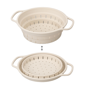 Panier vapeur pliable en acier inoxydable et silicone, 4L, double couche, résistant à la chaleur 200°C, compatible congélateur, pour cuisinières à gaz et à induction - Product Image 5
