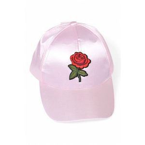 Cappellino da Baseball alla Moda con Ricamo di Rose, Materiale in Raso, Elegante Cappello in Raso con Raffinato Ricamo Floreale - Product Image 2
