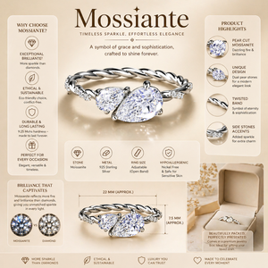 Anillo de compromiso Toi et Moi con pavé retorcido de moissanita de 1 quilate con corte de pera en oro blanco - Product Image 6