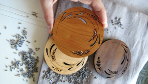 Set of 4 Modern Design Round Wooden <b>Drink</b> <b>Coasters</b> for Home Kitchen Restaurant - Product Image 4
