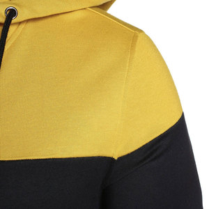 Sweat-shirt à capuche pour homme, coupe classique, décontracté, en tricot éponge, polyester/coton, séchage rapide, manches longues, jaune, noir, blanc, hiver - Product Image 3