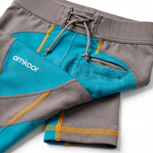 Leggings de compression intégrale pour hommes, couleur personnalisée, motif géométrique, taille à cordon de serrage, pour l'entraînement - Product Image 6
