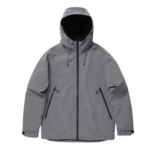 Men's Hooded Waterproof 100% Polyester 240g Jacket Solid Black Full Sleeve Loose Fit Zipper Closure Winter Outdoor Wear Pockets - Product Image 6