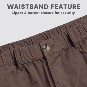 Lightweight Breathable Canvas <b>Men's</b> Casual Solid <b>Cargo</b> Shorts with Front Logo Drawstring Closure Elastic Waistband Modern Fit - Product Image 3