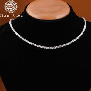 Charm_Jewells Unisex Men's Brilliant Cut Moissanite <b>Choker</b> Necklace 14K Gold Plated Claw Setting IGI Certified Ball Shape Hiphop - Product Image 4