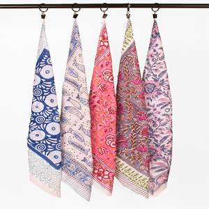 Unique Summer Collection Craftjaipur Eco-Friendly Cotton Hand Block Printed Floral Pattern Breathable Airflow <b>Tie</b> <b>Back</b> Bandana - Product Image 1