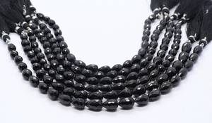 Perles facettées en spinelle noire naturelle AAA, forme goutte droite, 5x7 MM, perles de pierre précieuse en spinelle noire, 7 pouces, perles en spinelle en forme de larme, vente en gros - Product Image 2
