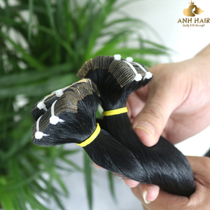Extensiones de Cabello Rosa I-Tip, Lisas, Doble Trama, Cabello Humano Virgen Vietnamita, con Queratina Pre-Adherida - Product Image 5