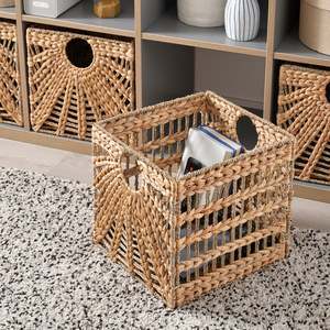 Panier de rangement en jacinthe d'eau, vente en gros, tissé à la main, organisateur de linge, multifonctionnel, décoration minimaliste pour la maison, fabriqué par KingCraftViet - Product Image 2