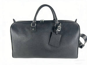 Minimalist Black Nylon Light Weight Expandable <b>Travel</b> Duffel Bag Rolled Handles Silver Zipper Weekender <b>Holdall</b> - Product Image 5