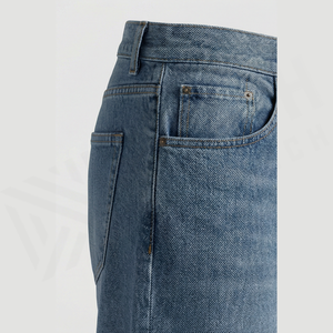 Straight-Leg <b>High</b> <b>Waist</b> Stonewashed Denim <b>Jeans</b> <b>Men</b> Regular Fit Cotton Casual Autumn Style Pants - Product Image 5