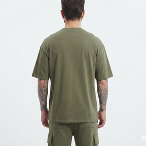 Wholesale High Quality Oversized Drop Shoulder Short Sleeve <b>T</b>-<b>shirts</b> Plain Heavy Cotton Unisex Men's <b>T</b>-<b>shirts</b> <b>With</b> Front <b>Pocket</b> - Product Image 5