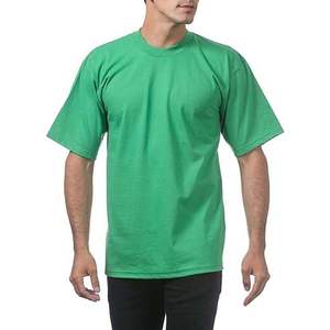 T-shirts à manches courtes personnalisables de bonne qualité, couleur verte, pour hommes, en tissu jersey coton-polyester, séchage rapide, style ringer. - Product Image 2