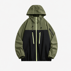 Wholesale Hooded Windbreaker Two-Tone Men’s <b>Jacket</b> 100% Polyester Lightweight Outdoor Casual <b>Zip</b> <b>Up</b> <b>Jacket</b> Custom Logo - Product Image 4