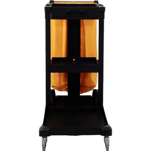 Carrito de Limpieza Comercial de 3 Niveles con Bolsa de PVC de 25 Galones, Capacidad de 200 Libras, 47 x 20 Pulgadas, Carrito de Limpieza de Plástico - Product Image 3