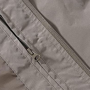 Blouson bomber gris pour homme, fermeture éclair, col montant, coupe-vent décontracté en polyester, vêtement d'extérieur pour l'automne - Product Image 2