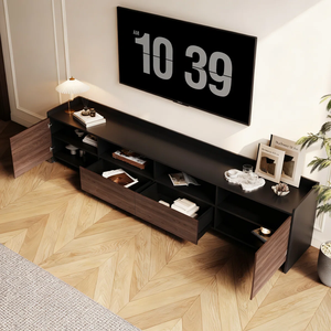 Muebles para TV de madera de mango para sala de estar y dormitorio de Vietnam, diseño moderno, gestión de cables, amplio almacenamiento, muebles para el hogar independientes - Product Image 3