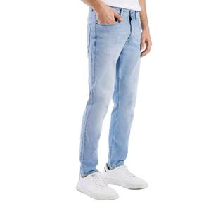 Custom Men's Mid Waist Casual Vintage Denim Pants High Quality Solid Pattern <b>Trousers</b> Drawstring Closure Eco-Friendly Knitted - Product Image 4