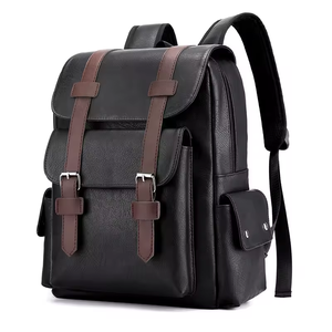 Premium Vintage PU Leather Laptop <b>Backpack</b> with Waterproof Finish and Stylish Brown Buckle Straps for College <b>student</b> bag - Product Image 4