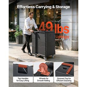 Borsa Termica da 127 Qt Non Elettrica con Ruote Girevoli, Chiusura in Acciaio Inox 304, Impilabile, in LLDPE, 127 Borse Termiche - Product Image 5