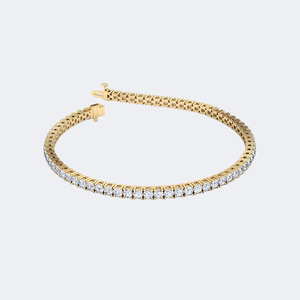 Pulsera de Diamantes de 4.36 CTW, Color E-F, Claridad VVS2, Corte Brillante Redondo, Oro de 14K, Joyería de Lujo Sostenible Certificada, Regalo - Product Image 2