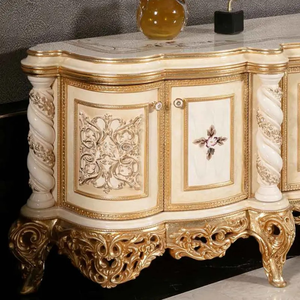 Meuble TV Buffet Classique Européen de Luxe en Bois de Mahagoni Massif Sculpté à la Main, Style Antique, Écologique, pour Salon et Appartement - Product Image 4