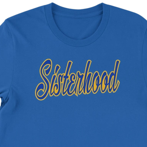 เสื้อยืด Sigma Gamma Rho สีน้ำเงินและสีทองสำหรับผู้หญิง เสื้อยืดชมรมพี่น้องกรีกแบบกำหนดเอง เสื้อยืดลำลองแขนสั้น ขายส่ง OEM ODM - Product Image 2