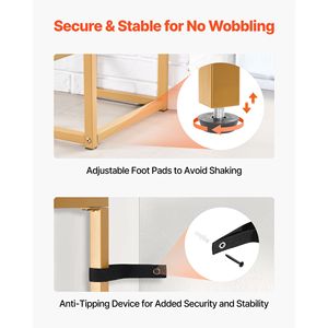 Modern 2-Tier Rectangle Console <b>Table</b> with Tempered Glass Top and Iron Legs Golden <b>Sofa</b> <b>Side</b> <b>Table</b> and Desk - Product Image 4