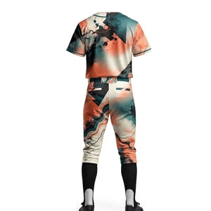 Meilleur choix pour uniforme de baseball personnalisé, maillot à boutons complets, pantalon assorti, design imprimé par sublimation créatif, polyester respirant - Product Image 6