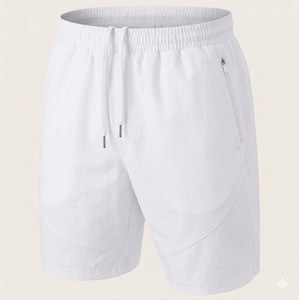 Pantalones Cortos de Lona para Hombre, Casuales, de Alta Calidad, Ligeros, de Color Sólido, con Logotipo Frontal, Transpirables, de Corte Regular, de Primera Calidad - Product Image 2