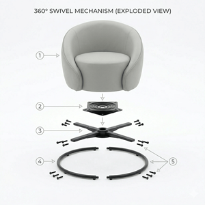 Light Luxury Modern Nordic Style Eco-Friendly Durable PU Leather Upholstered with Swivel Feature for Living Room Furniture - Product Image 6