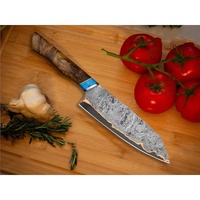 Nieuw Jexmoo handgemaakt Damascus staal koksmes, 7 inch lemmet, 3,0 mm dikte, premium lederen schede, houten handvat.