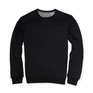 เสื้อสเวตเชิ้ตคอกลมสีดำล้วนสำหรับผู้ชาย แขนยาว ผ้าฝ้ายนุ่ม สวมใส่สบาย สไตล์ลำลอง สตรีทแวร์ ธุรกิจ เสื้อผ้ากีฬา ขายส่ง - Product Image 5