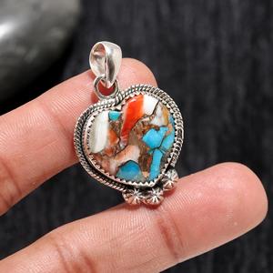 Pendentif en laiton de haute qualité plaqué argent avec serti en forme de coquille d'huître, style bohème, éco-responsable, breloques en cristal pour mariage - Product Image 1