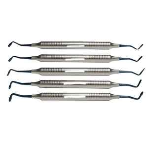 Kit d'instruments manuels pour composites dentaires, poignée moletée, argent, outils chirurgicaux de classe I, équipements dentaires - Product Image 1