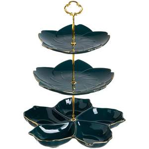 ชั้นวางคัพเค้ก 2 ชั้น และ 3 ชั้น ดีไซน์สร้างสรรค์ สำหรับงานแต่งงานสุดหรู ช่วงน้ำชายามบ่าย ใส่ขนมหวาน ของหวาน ชั้นวางเค้กเซรามิก - Product Image 1
