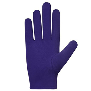 Gants en coton violets avec logo brodé, longueur poignet, chauds pour un usage quotidien, style hiver, design uni - Product Image 3