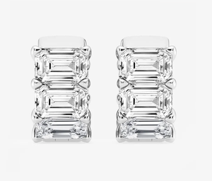 <b>Hoops</b> Earrings Diamond Earrings Gold and <b>Silver</b> Earrings Lab Grown Diamonds Earrings <b>Hoops</b> Fine Jewelry for Women - Product Image 4