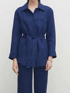 สินค้าใหม่ ดีไซน์เฉพาะกลุ่ม ดีไซน์ทันสมัย แจ็คเก็ตยีนส์แขนยาวใส่สบาย ชุดกางเกงทรงหลวมเรียบง่ายทันสมัย - Product Image 6