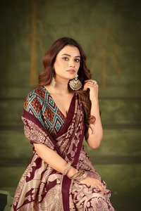 <b>Indian</b> Traditional Casual Saree with Kalamkari Print for Daily Wear and Festive Function for Women Comfortable Fancy Outfit - Product Image 6