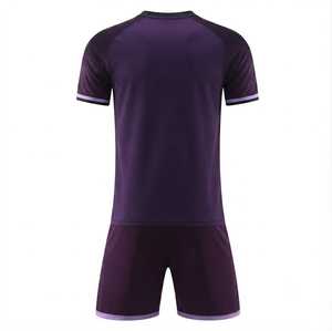 Uniforme de Fútbol Morado Oscuro de Manga Corta, Malla Ecológica Antibacteriana de Secado Rápido y Transpirable, Cintura Elástica de Spandex/Poliéster - Product Image 2
