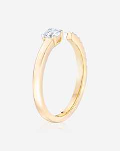 Lab Grown Diamond Stackable Ring Custom 10K 14K Solid Gold 1.5mm Width Minimalist Open <b>Gap</b> Bypass Matching Engagement Wedding - Product Image 3