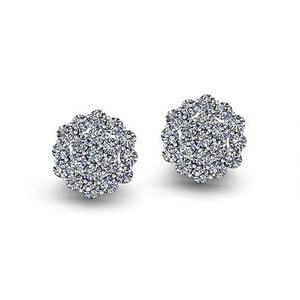 Boucles d'oreilles classiques en or 14 carats avec diamants naturels, design en grappe, style intemporel et élégant, bijoux étincelants pour un usage quotidien - Product Image 4