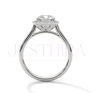 Elegant Design 14k Rose Gold Engagement <b>Ring</b> Classic Proposal <b>Ring</b> With Cushion Cut Moissanite Diamond Wedding Jewelry Gift - Product Image 3